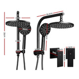 darrahopens Home & Garden > Bathroom Accessories Cefito WELS 9'' Rain Shower Head Taps Round Handheld High Pressure Wall Black