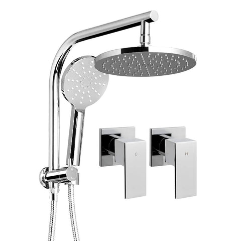 darrahopens Home & Garden > Bathroom Accessories Cefito WELS 9'' Rain Shower Head Taps Round Handheld High Pressure Wall Chrome