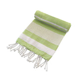 Darrahopens Home & Garden > Bathroom Accessories Cotton Rich Large Turkish Beach Towel with Tassels 80cm x 155cm Green