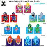 Darrahopens Home & Garden > Bathroom Accessories Cute Kids Cotton Hooded Towel Poncho 60 x 120 cm Shark