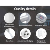 darrahopens Home & Garden > Bathroom Accessories Devanti Electric Heated Towel Rail Rails Warmer Rack Aluminium 10 Bars