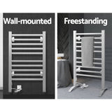 darrahopens Home & Garden > Bathroom Accessories Devanti Electric Heated Towel Rail Rails Warmer Rack Aluminium 10 Bars