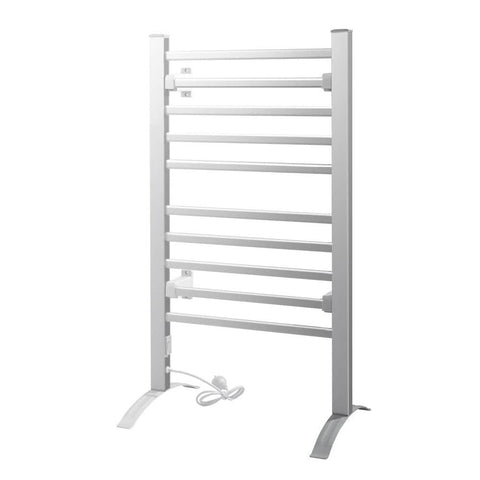 darrahopens Home & Garden > Bathroom Accessories Devanti Electric Heated Towel Rail Rails Warmer Rack Aluminium 10 Bars