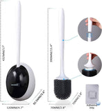 Darrahopens Home & Garden > Bathroom Accessories Ecoco Silicone Water Drop Toilet Brush Holder Set Wall-Mounted Cleaning Brush Tool Grey