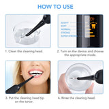 Darrahopens Home & Garden > Bathroom Accessories Electric Ultrasonic Dental Tartar Plaque Calculus Tooth Remover Set Kits Cleaner with LED Screen