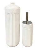 Darrahopens Home & Garden > Bathroom Accessories Gloss White Ceramic Bathroom Accessories Set Toilet Brush Paper Roll Holder