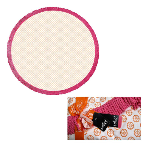 Darrahopens Home & Garden > Bathroom Accessories J.Elliot Home Koel Round Cotton Turkish Towel Orange/ Pink