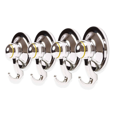 darrahopens Home & Garden > Bathroom Accessories KiahLoc 4PC Chrome 72mm Suction Hook Removable