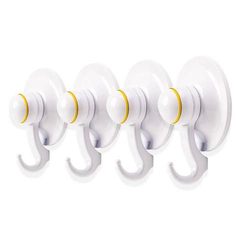 darrahopens Home & Garden > Bathroom Accessories KiahLoc 4PC White 72mm Suction Hook Removable