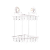 darrahopens Home & Garden > Bathroom Accessories KiahLoc White Double Corner Shelf Removable Suction