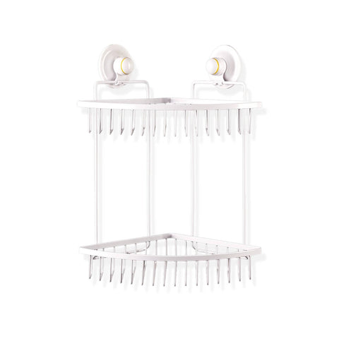 darrahopens Home & Garden > Bathroom Accessories KiahLoc White Double Corner Shelf Removable Suction