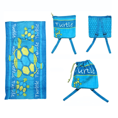 Darrahopens Home & Garden > Bathroom Accessories Kids Beach Towel N Bag Turtle