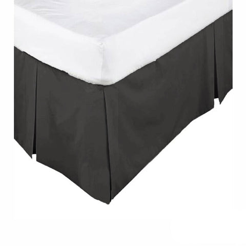 Darrahopens Home & Garden > Bathroom Accessories KINGDOM Box Pleated Valance Black - KING SINGLE