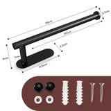 Darrahopens Home & Garden > Bathroom Accessories Kitchen Paper Holder Under Cabinet Wall Mount Adhesive Paper Towel Holder  Black