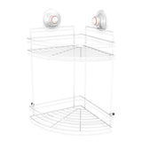 darrahopens Home & Garden > Bathroom Accessories PowerLoc Double Corner Shelf Removable Suction Large - White