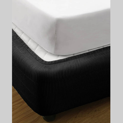 Darrahopens Home & Garden > Bathroom Accessories Ramesses Vertical Quilted Valance Black KING SINGLE