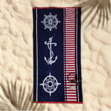 Darrahopens Home & Garden > Bathroom Accessories Rans Premium Cotton Jacquard Beach Towel Sailor Blue