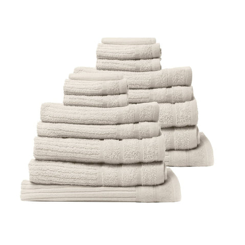darrahopens Home & Garden > Bathroom Accessories Royal Comfort 16 Piece Egyptian Cotton Eden Towel Set 600GSM Luxurious Absorbent - Beige