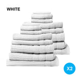 darrahopens Home & Garden > Bathroom Accessories Royal Comfort 16 Piece Egyptian Cotton Eden Towel Set 600GSM Luxurious Absorbent - White
