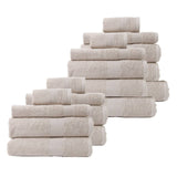 darrahopens Home & Garden > Bathroom Accessories Royal Comfort 18 Piece Cotton Bamboo Towel Bundle Set 450GSM Luxurious Absorbent - Beige