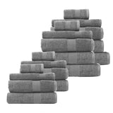 darrahopens Home & Garden > Bathroom Accessories Royal Comfort 18 Piece Cotton Bamboo Towel Bundle Set 450GSM Luxurious Absorbent - Charcoal