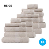 darrahopens Home & Garden > Bathroom Accessories Royal Comfort 20 Piece Cotton Bamboo Towel Bundle Set 450GSM Luxurious Absorbent - Beige