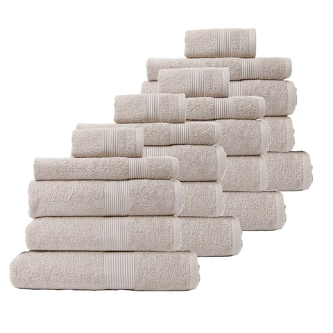 darrahopens Home & Garden > Bathroom Accessories Royal Comfort 20 Piece Cotton Bamboo Towel Bundle Set 450GSM Luxurious Absorbent - Beige