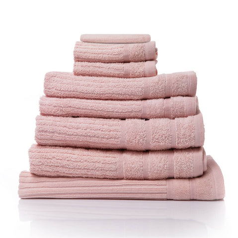 darrahopens Home & Garden > Bathroom Accessories Royal Comfort Eden Egyptian Cotton 600GSM 8 Piece Luxury Bath Towels Set - Blush
