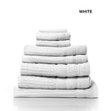 darrahopens Home & Garden > Bathroom Accessories Royal Comfort Eden Egyptian Cotton 600GSM 8 Piece Luxury Bath Towels Set - White