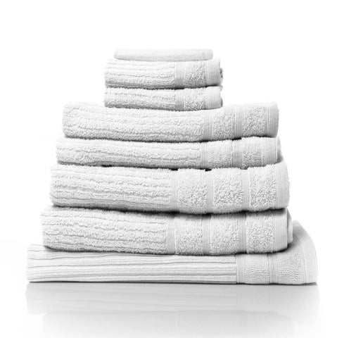 darrahopens Home & Garden > Bathroom Accessories Royal Comfort Eden Egyptian Cotton 600GSM 8 Piece Luxury Bath Towels Set - White