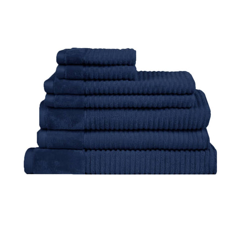 Darrahopens Home & Garden > Bathroom Accessories Royal Excellency 7 Piece Cotton Bath Towel Set - Navy