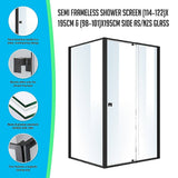 darrahopens Home & Garden > Bathroom Accessories Semi Frameless Shower Screen (114~122)x 195cm & (98~101)x195cm Side AS/NZS Glass