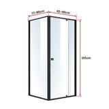 darrahopens Home & Garden > Bathroom Accessories Semi Frameless Shower Screen (82~90)x 195cm & (77~80)x 195cm Side AS/NZS Glass