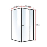 darrahopens Home & Garden > Bathroom Accessories Semi Frameless Shower Screen (98~106)x 195cm & (98~101)x 195cm Side AS/NZS Glass