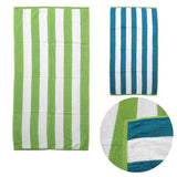 Darrahopens Home & Garden > Bathroom Accessories Set of 2 Reversible Cabana Striped Towels Lime/Blue