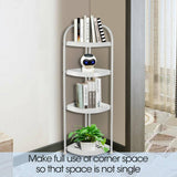 darrahopens Home & Garden > Bathroom Accessories Shower Corner Shelf White Caddy Bathroom Shelves Organiser Bath Storage Rack 4