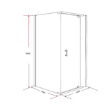 darrahopens Home & Garden > Bathroom Accessories Shower Screen 1000x1000x1900mm Framed Safety Glass Pivot Door By Della Francesca