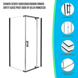 darrahopens Home & Garden > Bathroom Accessories Shower Screen 1000x1000x1900mm Framed Safety Glass Pivot Door By Della Francesca