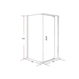 darrahopens Home & Garden > Bathroom Accessories Shower Screen 1000x1000x1900mm Framed Safety Glass Pivot Door By Della Francesca
