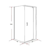 darrahopens Home & Garden > Bathroom Accessories Shower Screen 1000x900x1900mm Framed Safety Glass Pivot Door By Della Francesca