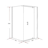 darrahopens Home & Garden > Bathroom Accessories Shower Screen 1200x1000x1900mm Framed Safety Glass Pivot Door By Della Francesca