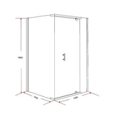 darrahopens Home & Garden > Bathroom Accessories Shower Screen 1200x1000x1900mm Framed Safety Glass Pivot Door By Della Francesca