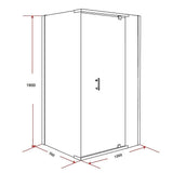 darrahopens Home & Garden > Bathroom Accessories Shower Screen 1200x700x1900mm Framed Safety Glass Pivot Door By Della Francesca