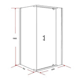 darrahopens Home & Garden > Bathroom Accessories Shower Screen 1200x700x1900mm Framed Safety Glass Pivot Door By Della Francesca