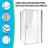darrahopens Home & Garden > Bathroom Accessories Shower Screen 1200x700x1900mm Framed Safety Glass Pivot Door By Della Francesca