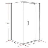 darrahopens Home & Garden > Bathroom Accessories Shower Screen 1200x800x1900mm Framed Safety Glass Pivot Door By Della Francesca