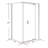 darrahopens Home & Garden > Bathroom Accessories Shower Screen 1200x800x1900mm Framed Safety Glass Pivot Door By Della Francesca