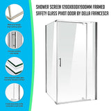 darrahopens Home & Garden > Bathroom Accessories Shower Screen 1200x800x1900mm Framed Safety Glass Pivot Door By Della Francesca