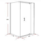 darrahopens Home & Garden > Bathroom Accessories Shower Screen 1200x900x1900mm Framed Safety Glass Pivot Door By Della Francesca