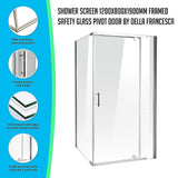 darrahopens Home & Garden > Bathroom Accessories Shower Screen 1200x900x1900mm Framed Safety Glass Pivot Door By Della Francesca